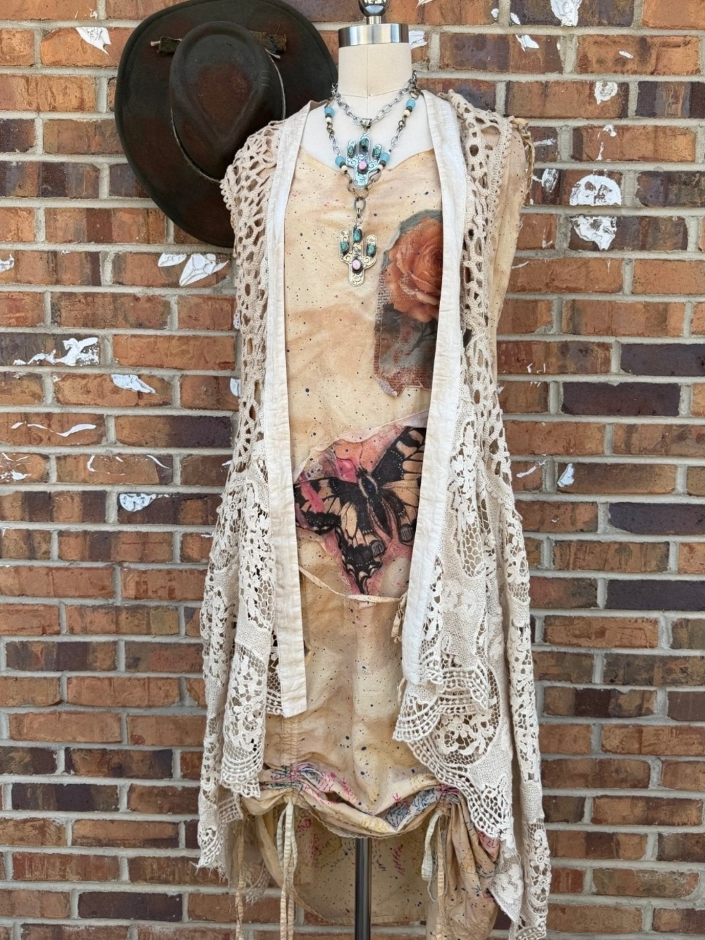 NEW A Rare Bird Magdalena Crocheted Duster